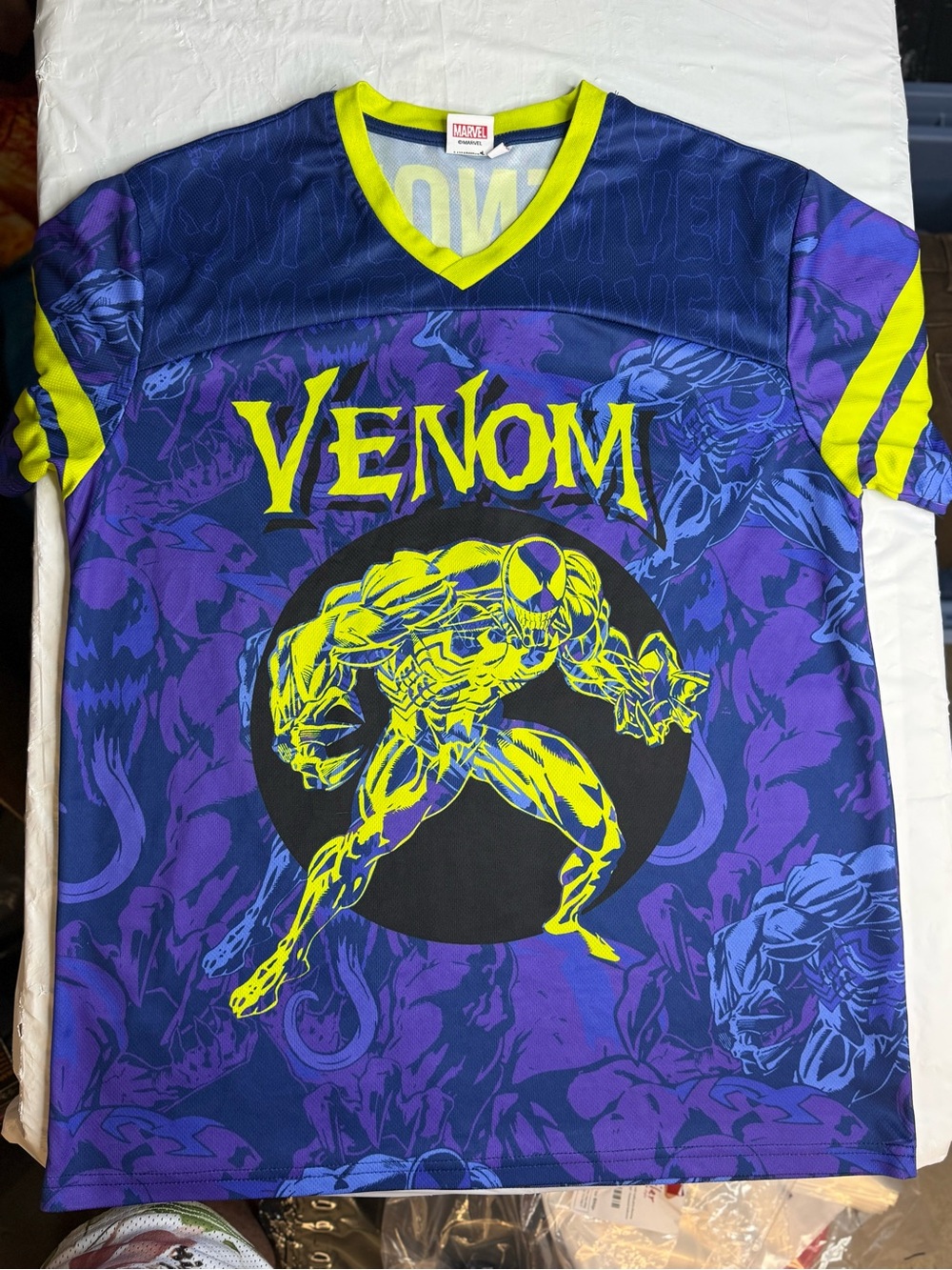 Marvel Venom #88 Football Jersey Style Shirt Mens Medium Purple Black